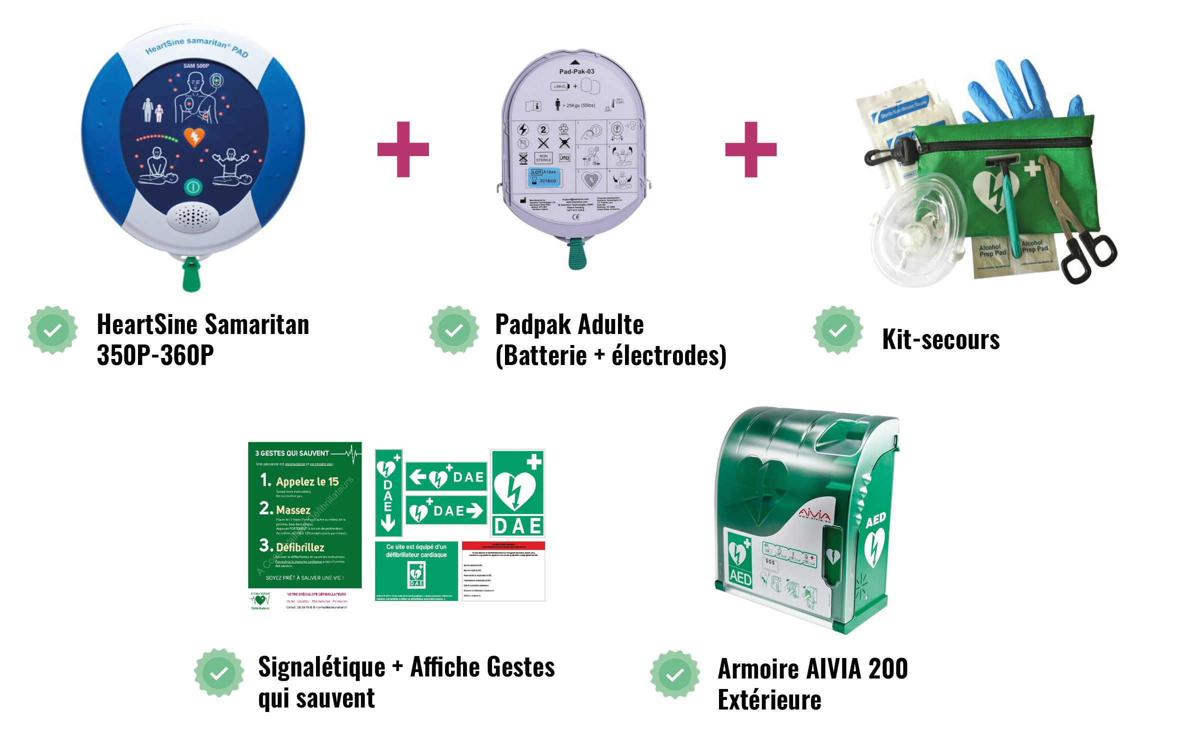 Batterie & électrodes adulte Pad-Pak pour DAE samaritan®