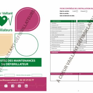 Registre de maintenance défibrillateurs ACV