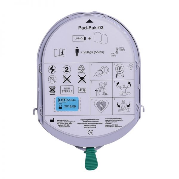 padpak-adultes Batterie HEARTSINE & électrodes défibrillateurs DAE combinés